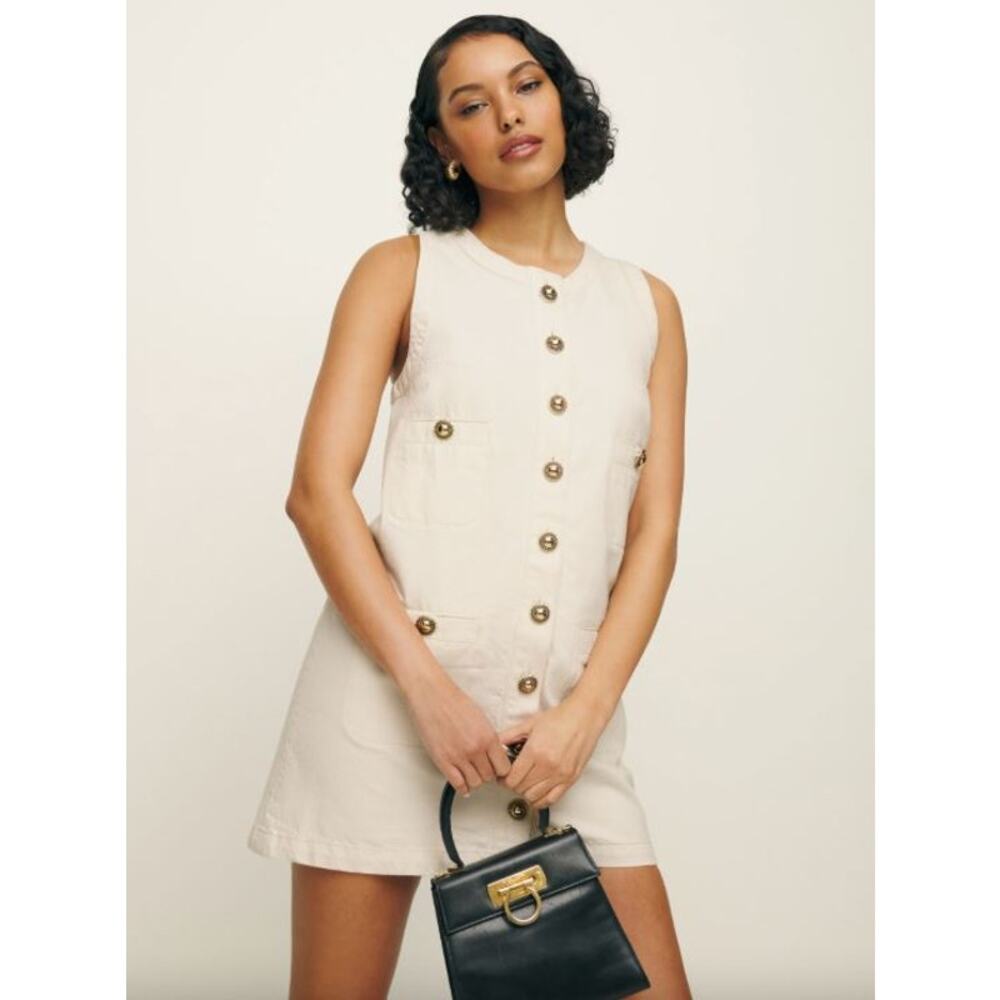 Reformation Cream Mini Dress
